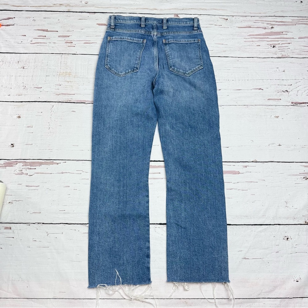 7 For All Mankind Blue Jeans with White Floral Embroidery - Picture 2 of 10